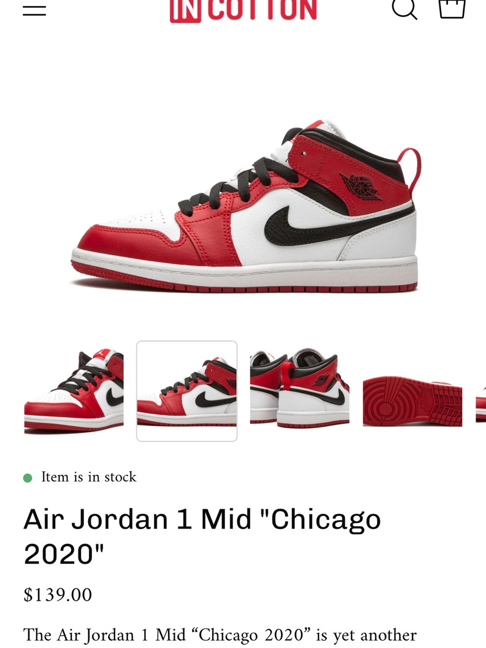 Nike Kids Air Jordan 1 Mid - White/Red/Black